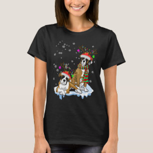 Niedlicher Weihnachts-Boxer-Weihnachtsmannmützen R T-Shirt