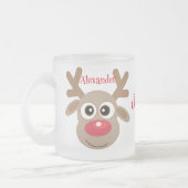 Niedlicher Weihnachts-Cartoon Reindeer Winter Whit Mattglastasse (Links)
