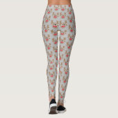 Niedlicher Weihnachts-Cartoon Rentier Pattern Grau Leggings (Rückseite)