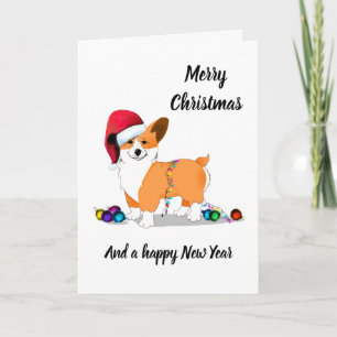 Niedlicher Weihnachts-Corgi-Hund Feiertagskarte