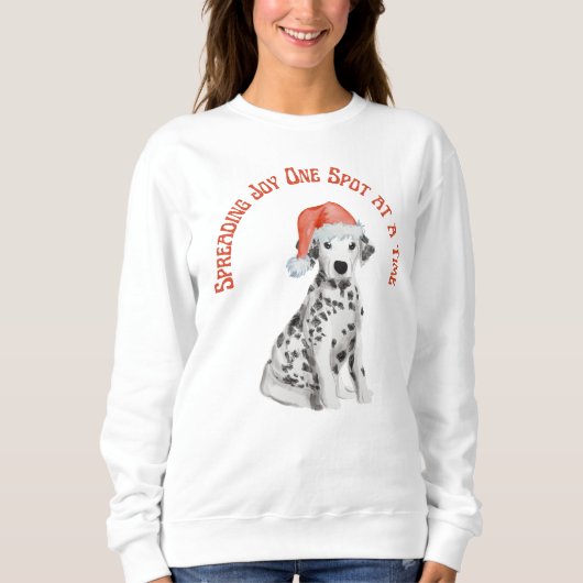 Niedlicher Weihnachts-Dalmatiner Hundeshirt, Freud Sweatshirt (Vorderseite)