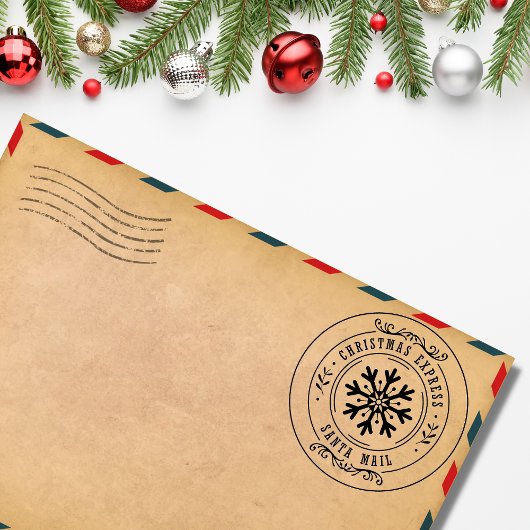 Niedlicher Weihnachts-Express Santa Mail Schneeflo Gummistempel