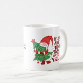 Niedlicher Weihnachts-Gnom umarmt Baum Kaffeetasse (VorderseiteRechts)