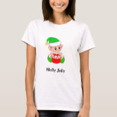 Niedlicher Weihnachts-Grünelf T-Shirt (Vorderseite)