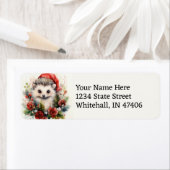 Niedlicher Weihnachts-Igel Easy Read-Rücksendeadre (Insitu)