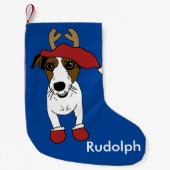 Niedlicher Weihnachts-Jack Russell Terrier Kleiner Weihnachtsstrumpf (Vorderseite)