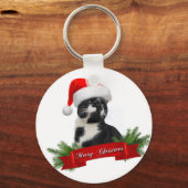 Niedlicher Weihnachts-Kätzchen-Schlüsselanhänger Schlüsselanhänger (Vorderseite)