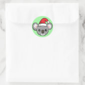 Niedlicher Weihnachts Koala in Weihnachtsmannmütze Runder Aufkleber (Tasche)
