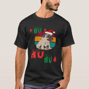 Niedlicher Weihnachts-Mops Dog Ho Ho Ho, frohe Wei T-Shirt