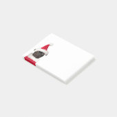 Niedlicher Weihnachts-Mops Welpe-Weihnachtsmannmüt Post-it Klebezettel (angewinkelt)