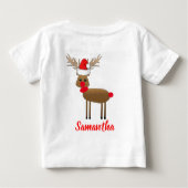 Niedlicher Weihnachts-Red-Nose-Rentier-Santa-Hut Baby T-shirt (Rückseite)