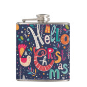 Niedlicher Weihnachts-Retro-Textentwurf Flachmann (Vorderseite)