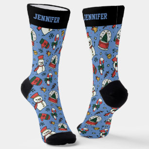Niedlicher Weihnachts-Schneemann-Muster Xmas Winte Socken