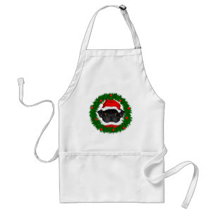 Niedlicher Weihnachts-Schwarzer Mops Weihnachten i Schürze