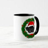 Niedlicher Weihnachts-Schwarzer Mops Weihnachten i Tasse (VorderseiteRechts)
