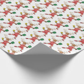 Niedlicher Weihnachts-Weihnachtsmann-Rentier Pickl Geschenkpapier (Ecke)
