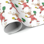 Niedlicher Weihnachts-Weihnachtsmann-Rentier Pickl Geschenkpapier (Rolleneckpunkt)