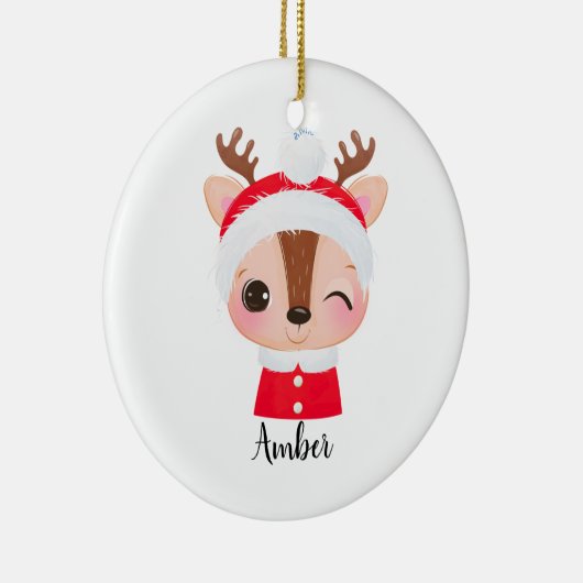 Niedlicher Weihnachts-Weihnachtsmeister Keramik Ornament (Rechts)