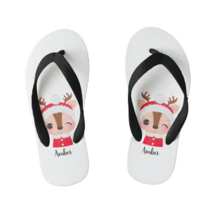 Niedlicher Weihnachts-Weihnachtsmeister Kinderbadesandalen