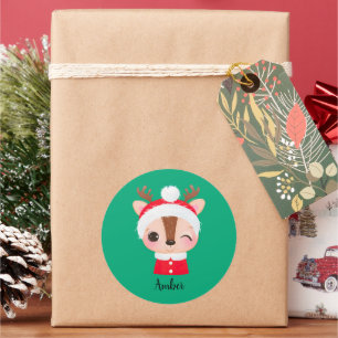 Niedlicher Weihnachts-Weihnachtsmeister Runder Aufkleber