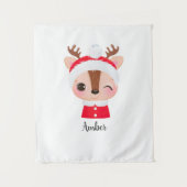 Niedlicher Weihnachts-Weihnachtsmeister Wandteppich (Vorderseite)