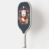 Niedlicher Weihnachts-/Winterbär im Keim Pickleball Schläger (Links)