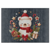 Niedlicher Weihnachts-/Winterbär im Keim Schneidebrett (Vorderseite)