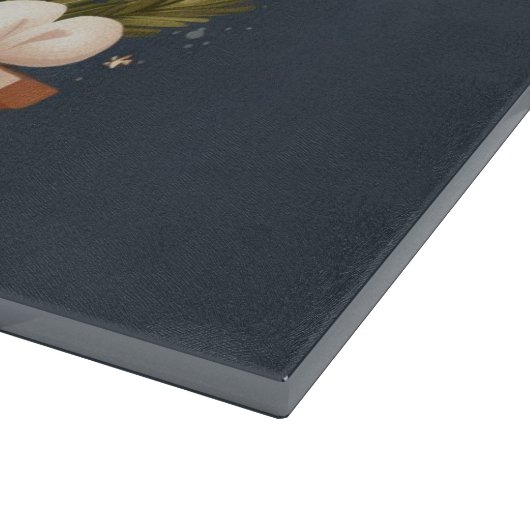 Niedlicher Weihnachts-/Winterbär im Keim Schneidebrett (Ecke)