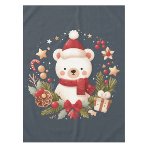 Niedlicher Weihnachts-/Winterbär im Keim Tischdecke