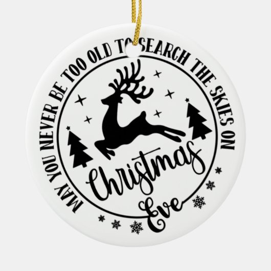 Niedlicher Weihnachtsabend Keramik Ornament (Vorne)