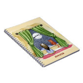 Niedlicher Weihnachtsabend Kind & Kitty Cat Wasser Notizblock (Rechte Seite)