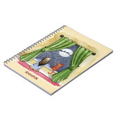 Niedlicher Weihnachtsabend Kind & Kitty Cat Wasser Notizblock (Linke Seite)