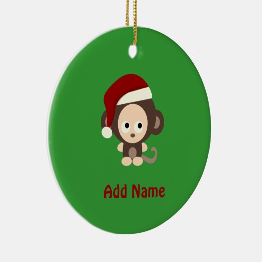 Niedlicher Weihnachtsaffe Keramikornament (Rechts)