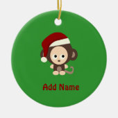 Niedlicher Weihnachtsaffe Keramikornament (Vorne)