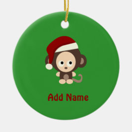 Niedlicher Weihnachtsaffe Keramikornament