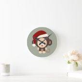 Niedlicher Weihnachtsaffe Runde Wanduhr (Zuhause)