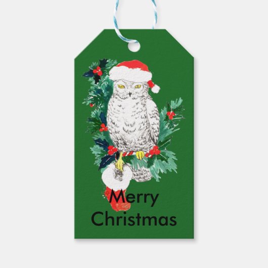Niedlicher Weihnachtsaufenthalt mit Strumpf Geschenkanhänger (Vorderseite)