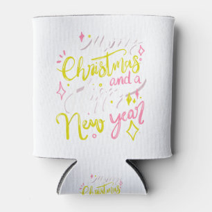 Niedlicher Weihnachtsaufkleber, Grußtypografie, Dosenkühler