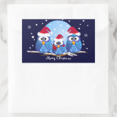 Niedlicher Weihnachtsaufkleber mit Owls Rechteckiger Aufkleber (Tasche)