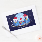 Niedlicher Weihnachtsaufkleber mit Owls Rechteckiger Aufkleber (Umschlag)