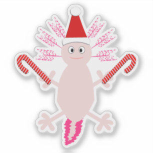 Niedlicher WeihnachtsAxolotl Aufkleber
