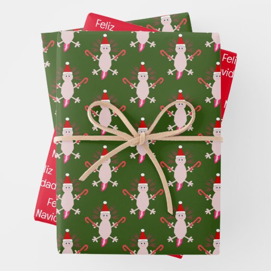 Niedlicher WeihnachtsAxolotl Custom Geschenkpapier Set (Beispiel)