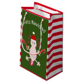 Niedlicher WeihnachtsAxolotl Custom Kleine Geschenktüte (Rückseite Schrägansicht)