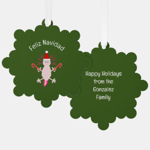 Niedlicher WeihnachtsAxolotl Custom Ornament Karte