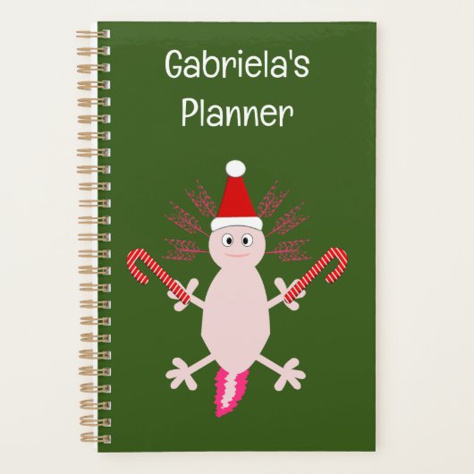 Niedlicher WeihnachtsAxolotl Custom Planer (Vorderseite)