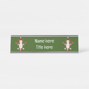 Niedlicher WeihnachtsAxolotl Custom Schreibtischnamensplakette