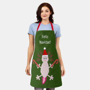 Niedlicher WeihnachtsAxolotl Custom Schürze