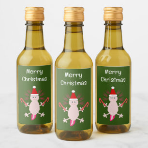 Niedlicher WeihnachtsAxolotl Custom Weinetikett