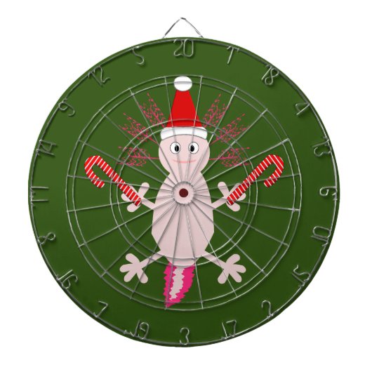 Niedlicher WeihnachtsAxolotl Dartscheibe (vorne)
