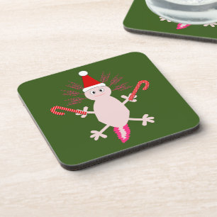 Niedlicher WeihnachtsAxolotl Getränkeuntersetzer